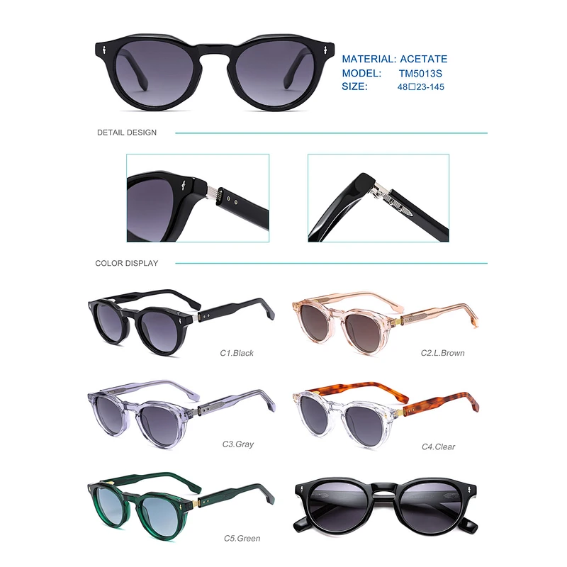 high quality new model custom logo acetate sunglasses